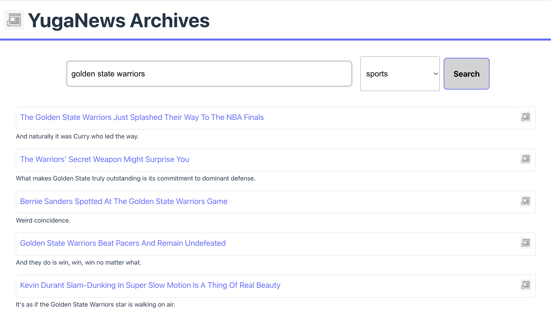 YugaNews Archives UI YugaNews Archives UI